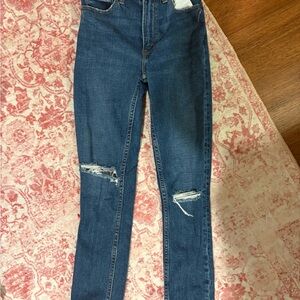 Abercrombie & Fitch Blue Ripped Skinny Jeans